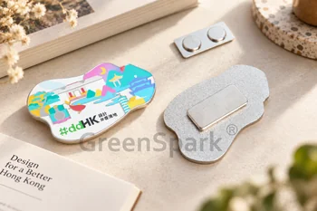 #ddHK UV Printed Metal Pin Badge PP204