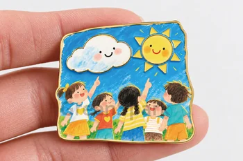 UV Printed Metal Pin Badge PP204